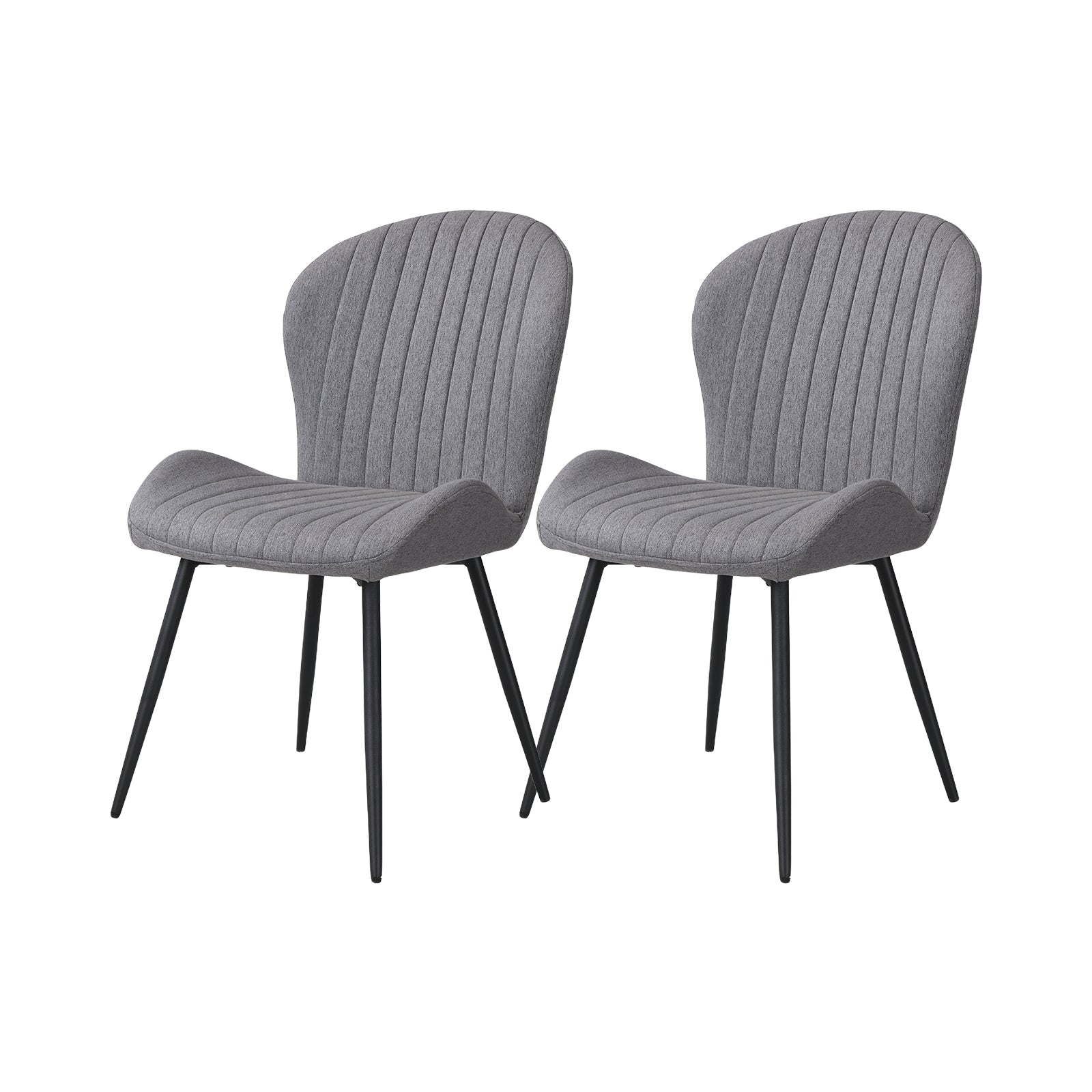 Gray Upholstered Dining Chairs (Set of 2)