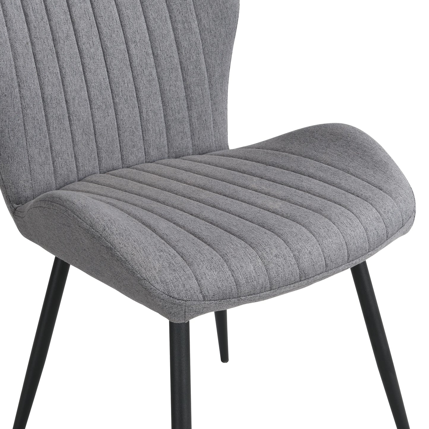 Dining Chairs Set of 2, Modern Dining Room Chairs Comfy Backrest Thick Upholstered Kitchen Chairs with Metal Legs,Gray.