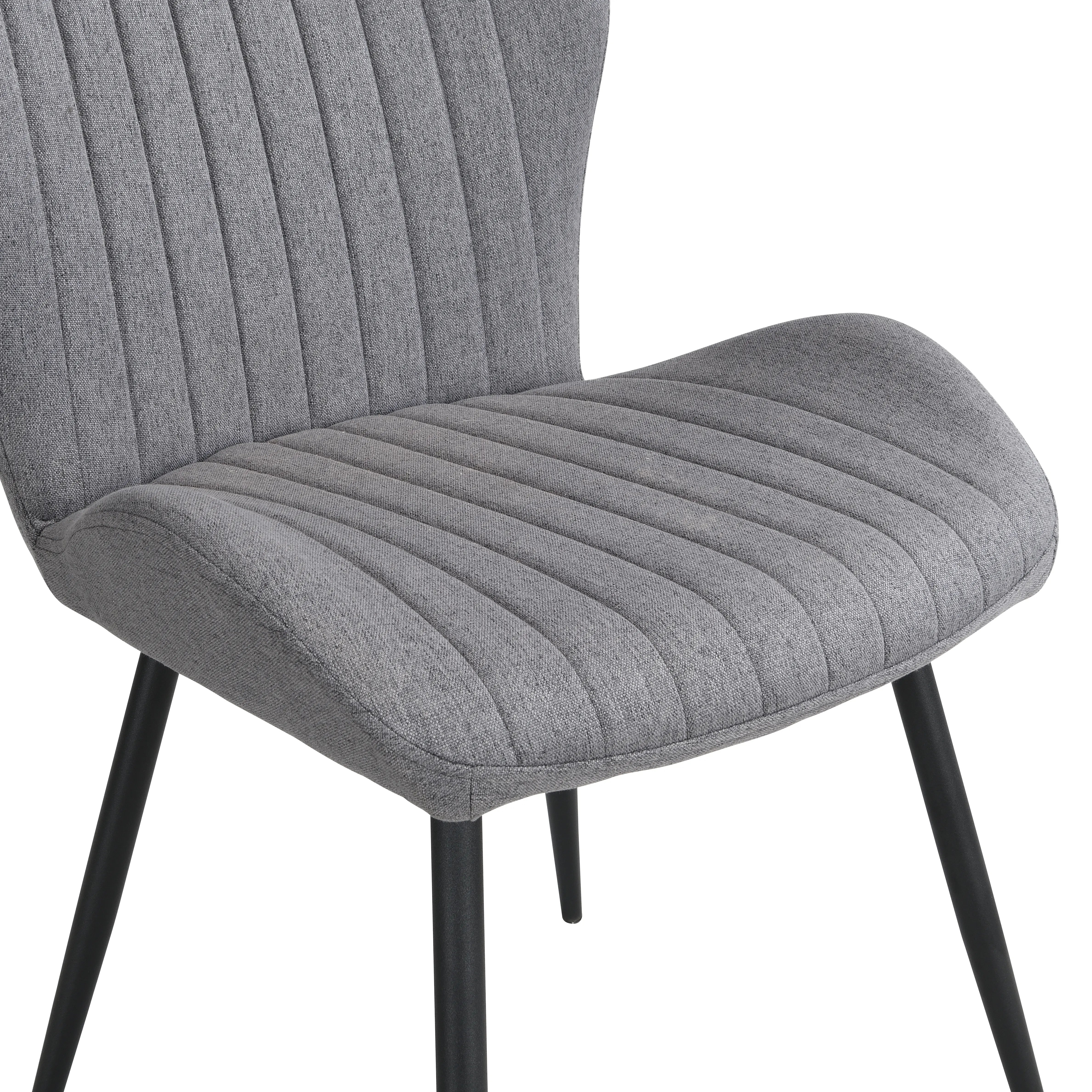 Dining Chairs Set of 2, Modern Dining Room Chairs Comfy Backrest Thick Upholstered Kitchen Chairs with Metal Legs,Gray.