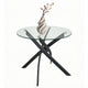 Round Glass Dining Table with  Black Cross Leg Base