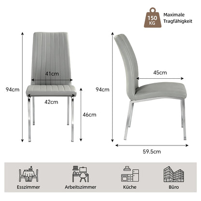 Gray Faux Leather Dining Chairs (Set of 2)