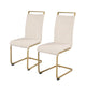 Beige Velvet Cantilever Dining Chairs with Gold Legs(Set of 2)