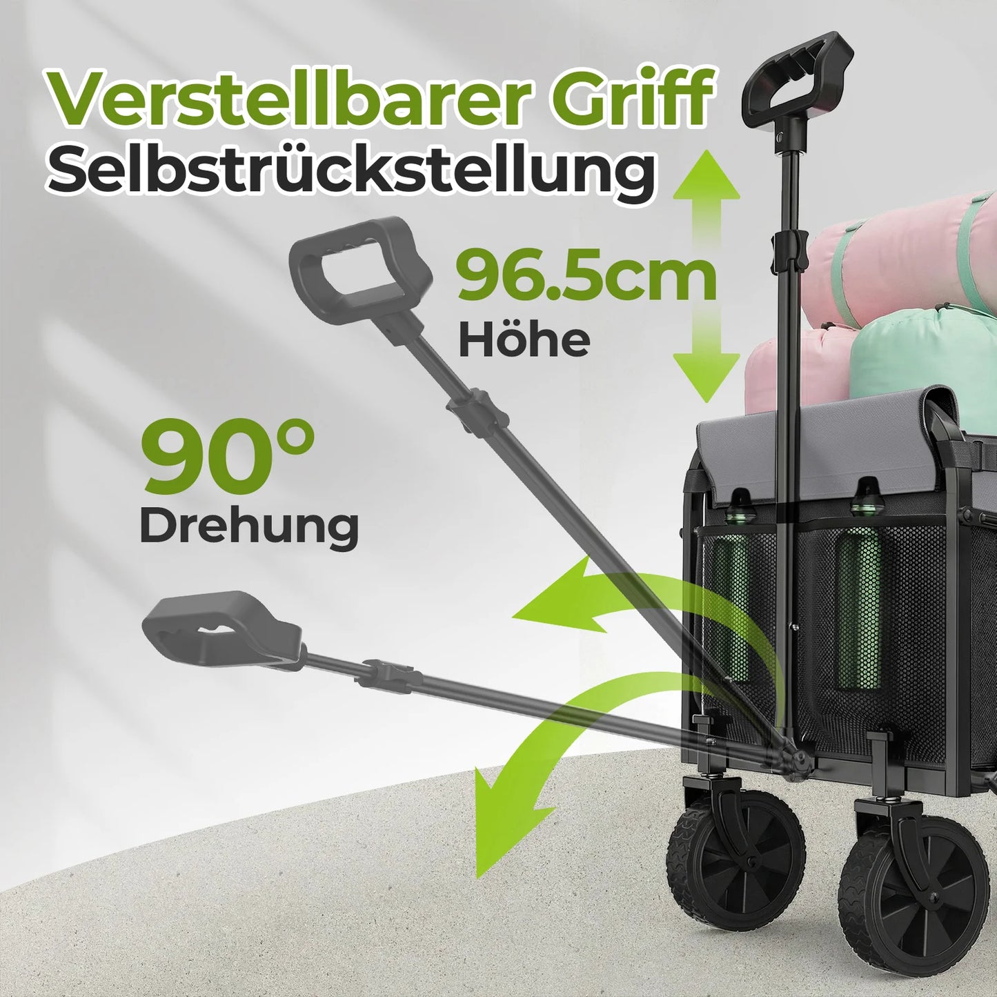 Foldable Handcart, Load Capacity Up to 100 KG, Black