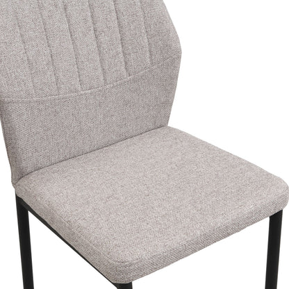 Modern Beige Fabric Upholstered Dining Chair 2Pecs