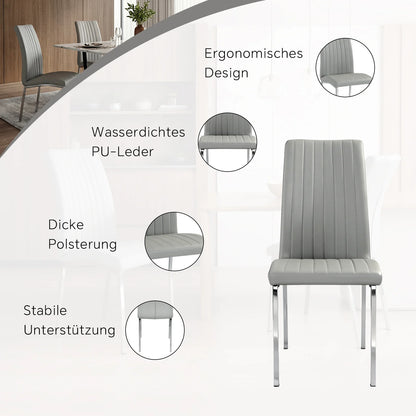 Gray Faux Leather Dining Chairs (Set of 2)
