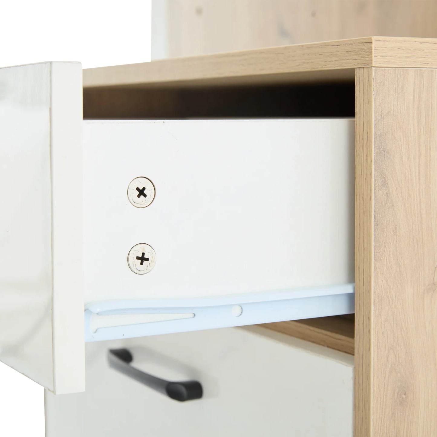 White Wood Hallway Wardrobe Set with Mirror and Shoe Bench