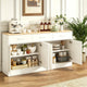 White MDF Kitchen Sideboard with 3 Drawers and Adjustable Shelves