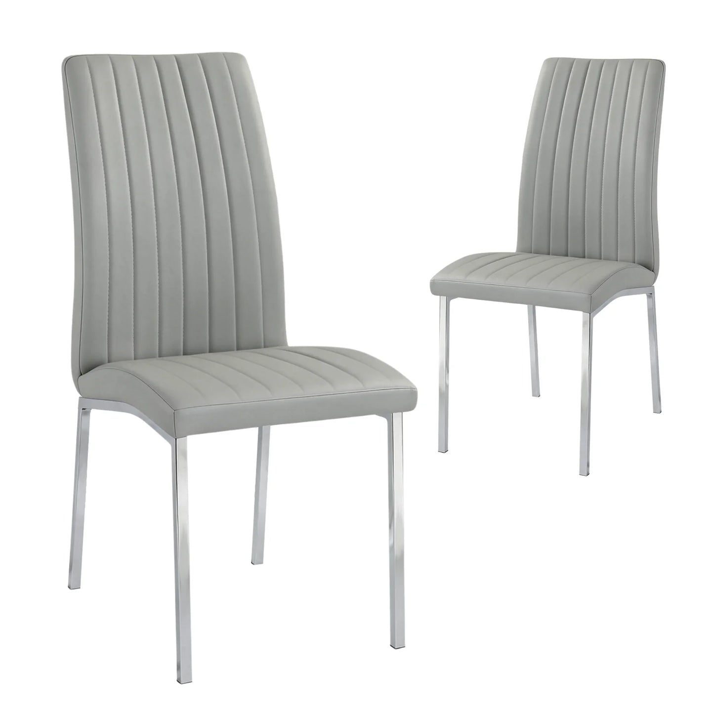 Gray Faux Leather Dining Chairs (Set of 2)