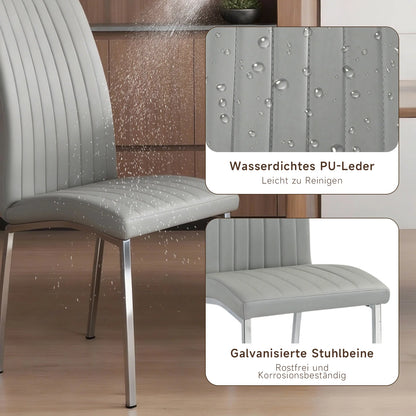 Gray Faux Leather Dining Chairs (Set of 2)