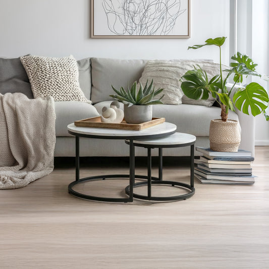 Round Marble Nesting Coffee Tables