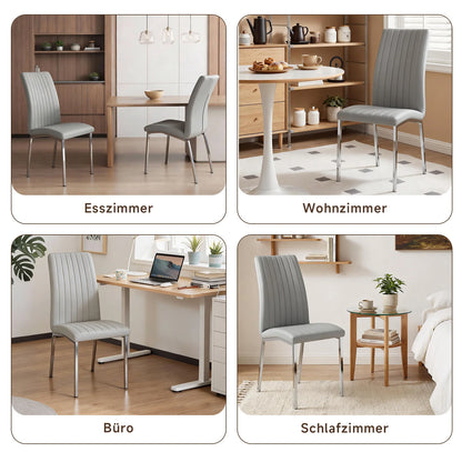 Gray Faux Leather Dining Chairs (Set of 2)