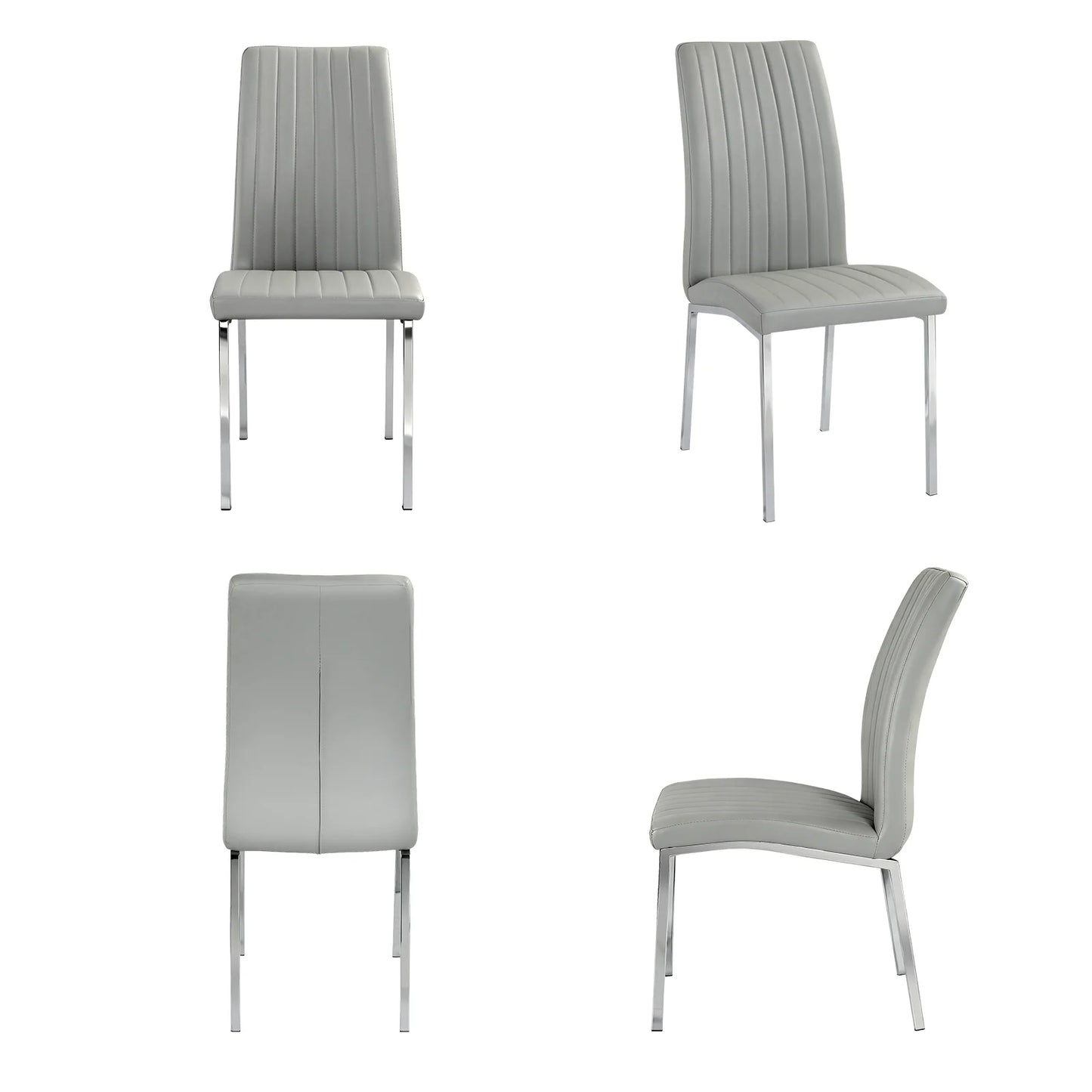 Gray Faux Leather Dining Chairs (Set of 2)