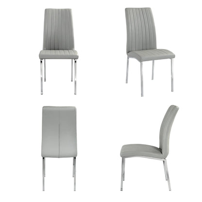 Gray Faux Leather Dining Chairs (Set of 2)