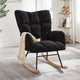 Modern Black Rocking Chair with Wooden Base