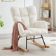 Modern White Rocking Chair with Wooden Base