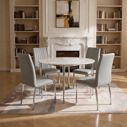 Gray Faux Leather Dining Chairs (Set of 2)