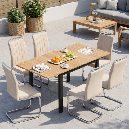 Beige Velvet Cantilever Dining Chairs (Set of 2)
