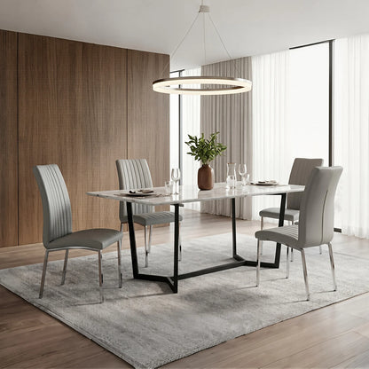 Gray Faux Leather Dining Chairs (Set of 2)