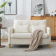 Beige Chenille 2-Seater Sofa with Armrests