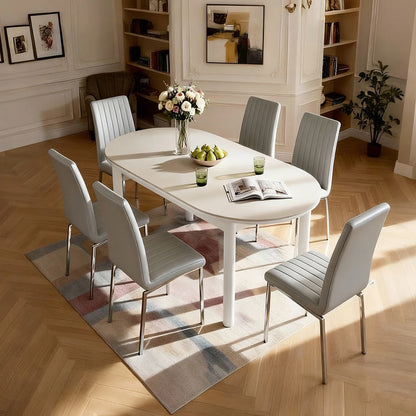 Gray Faux Leather Dining Chairs (Set of 2)