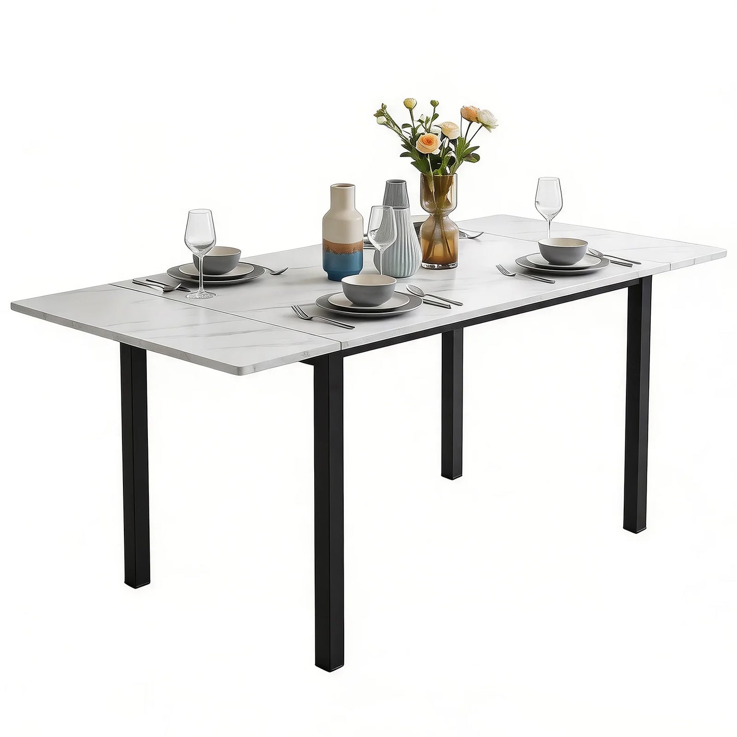 Folding kitchen table for 2–4 people White