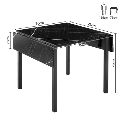 Folding kitchen table for 2–4 people Black