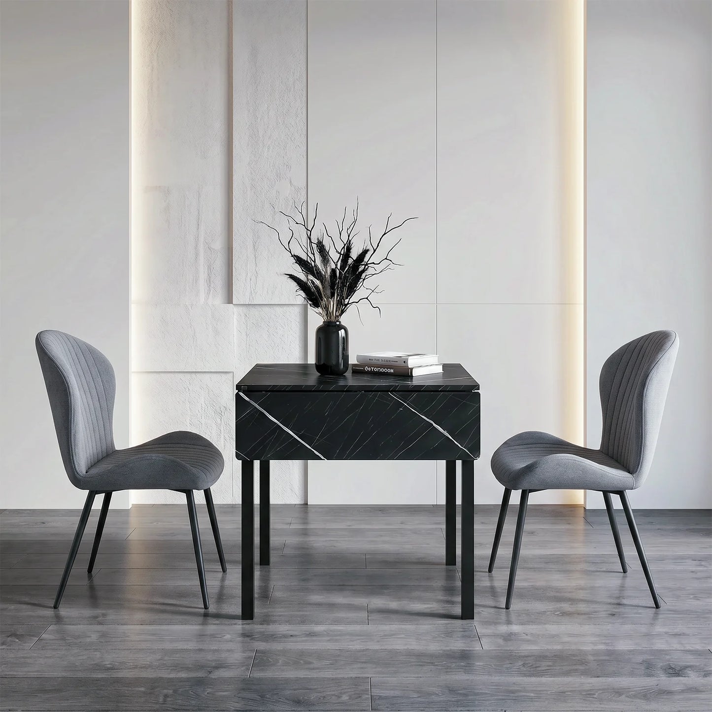 Folding kitchen table for 2–4 people Black