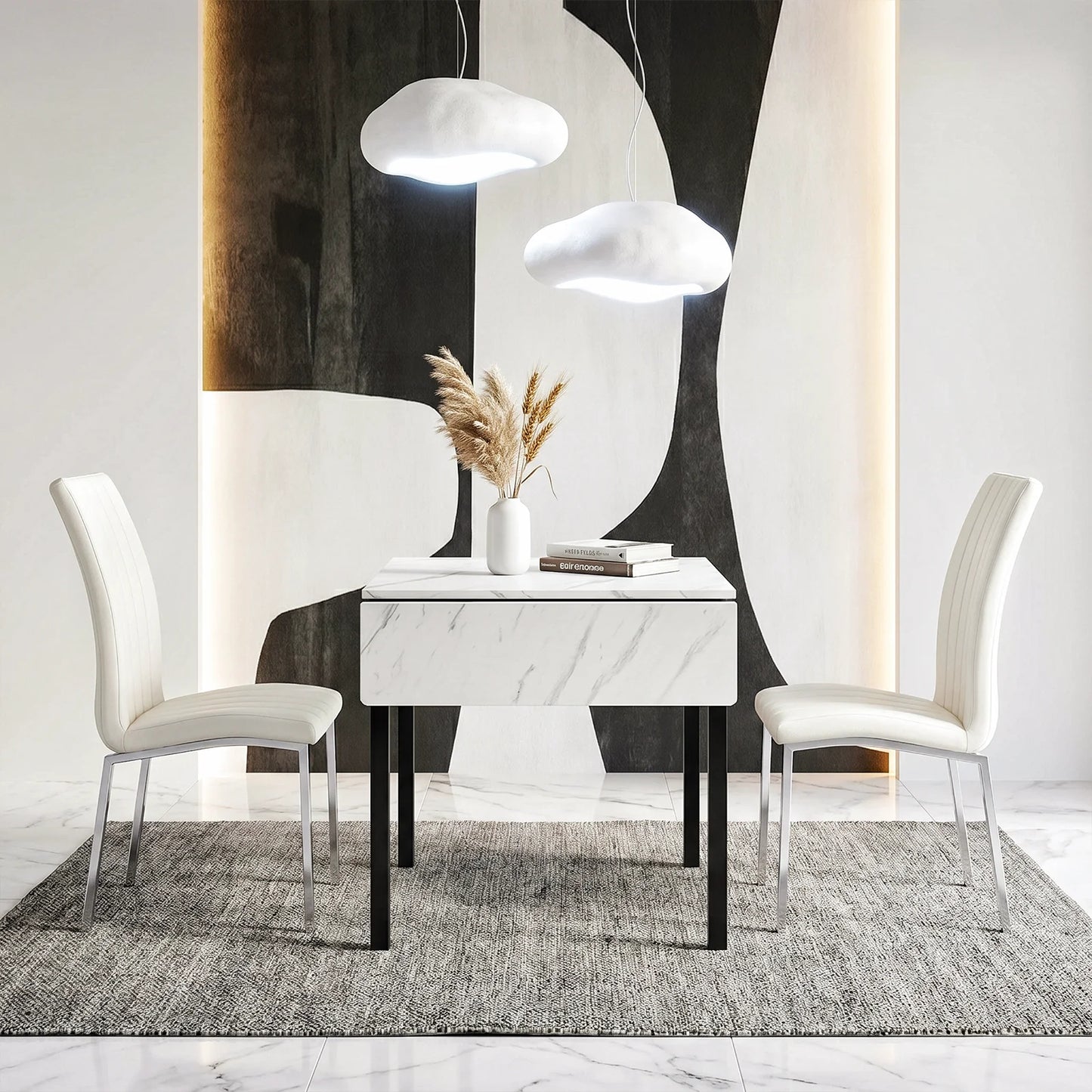 Folding kitchen table for 2–4 people White