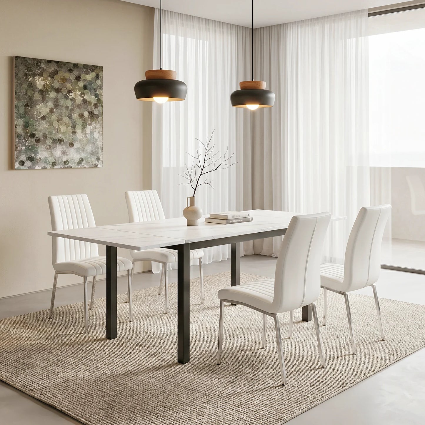 Folding kitchen table for 2–4 people White