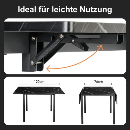 Folding kitchen table for 2–4 people Black