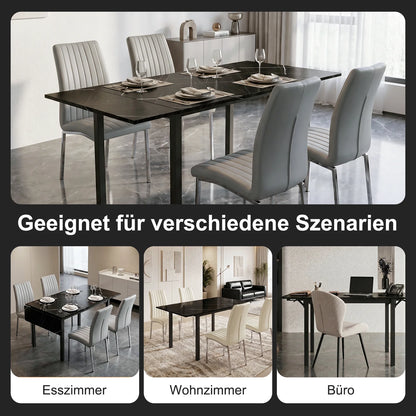 Folding kitchen table for 2–4 people Black