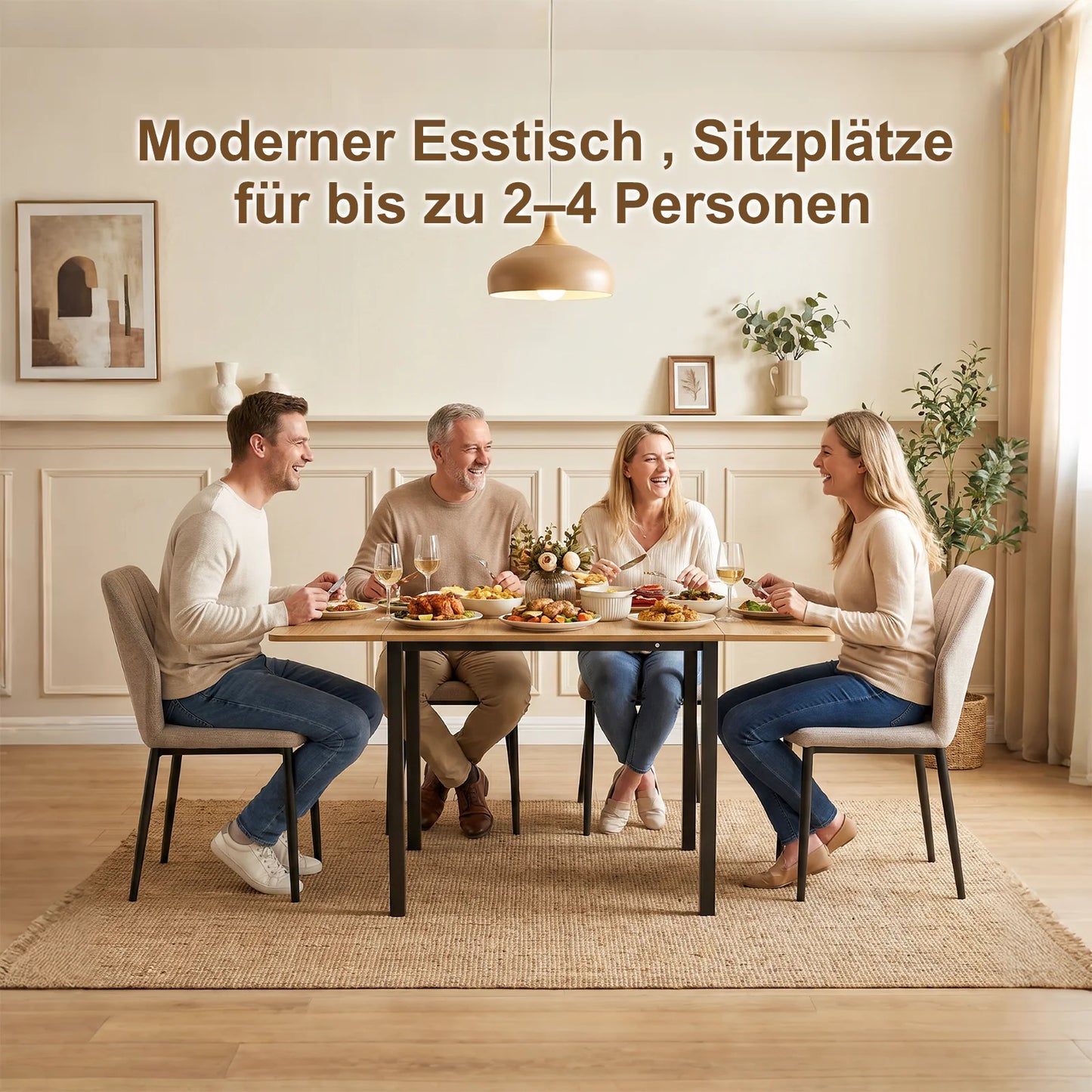 Folding kitchen table for 2–4 people Holzfarbe