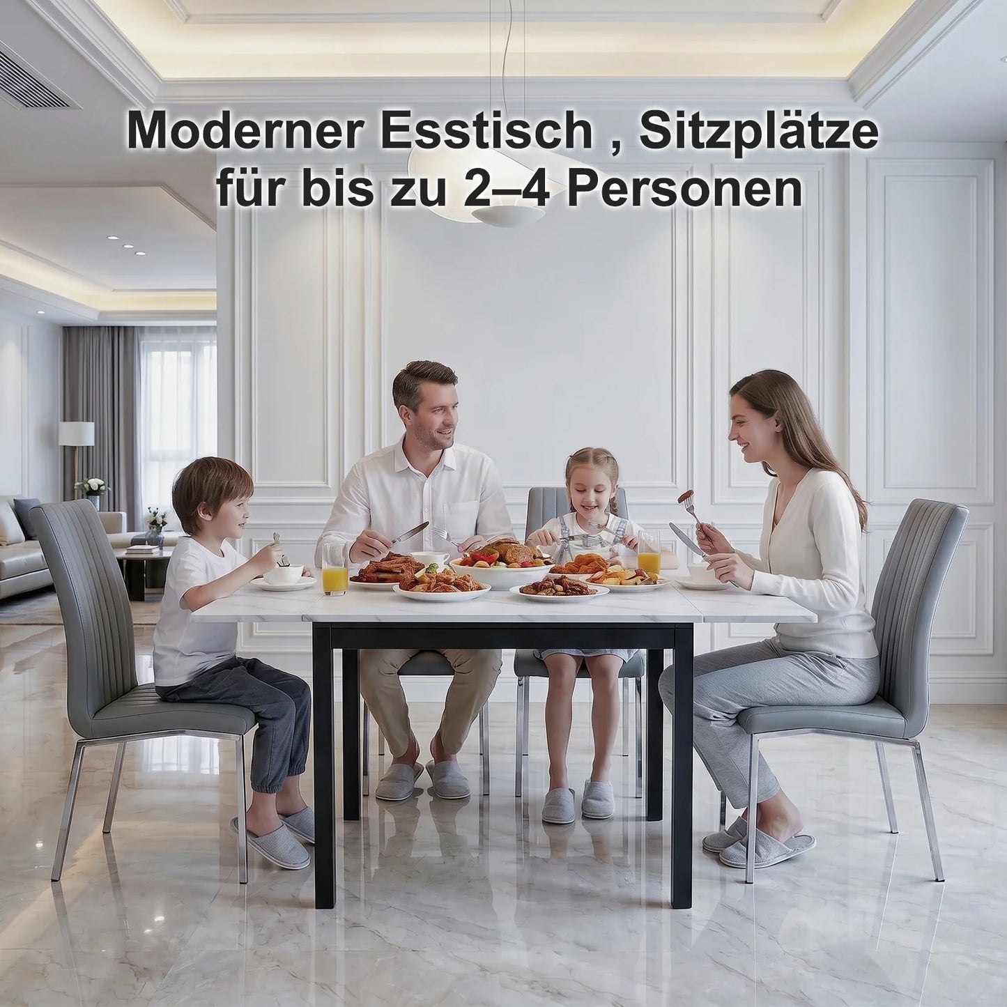 Folding kitchen table for 2–4 people White