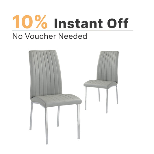 Gray Faux Leather Dining Chairs (Set of 2)