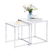 High Gloss White Square Nesting Coffee Tables