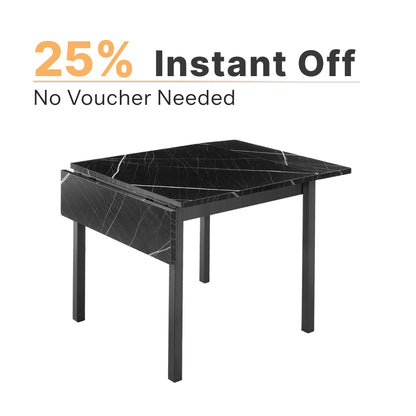 Folding kitchen table for 2–4 people Black