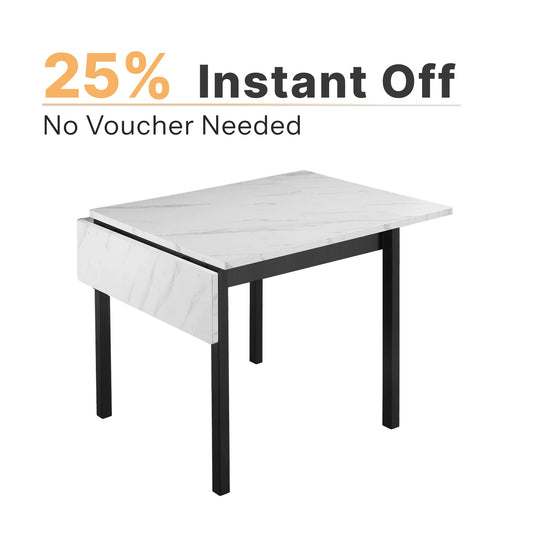Folding kitchen table for 2–4 people White