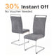 Grey Velvet Cantilever Dining Chairs (Set of 2)