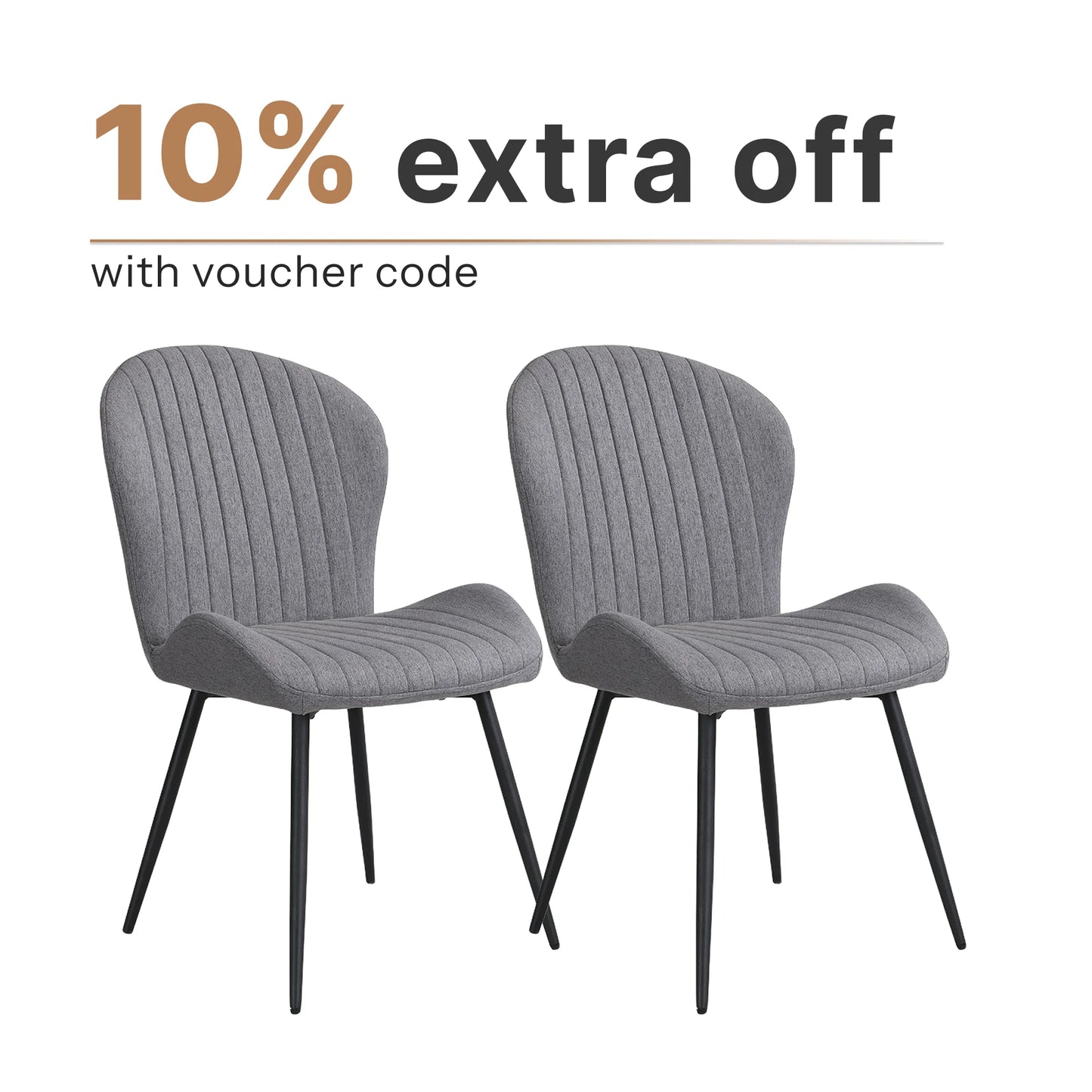 Chaises de salle à manger rembourrées grises (lot de 2)