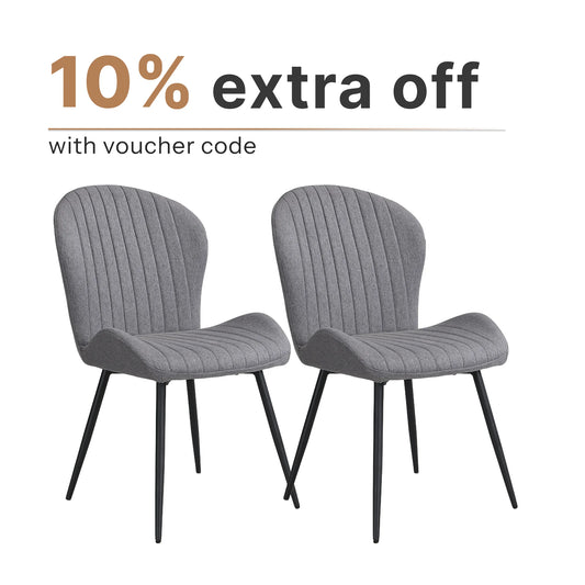 Gray Upholstered Dining Chairs (Set of 2)