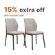 Modern Beige Fabric Dining Chairs (Set of 2)