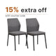 Modern Gray Fabric Dining Chairs (Set of 2)