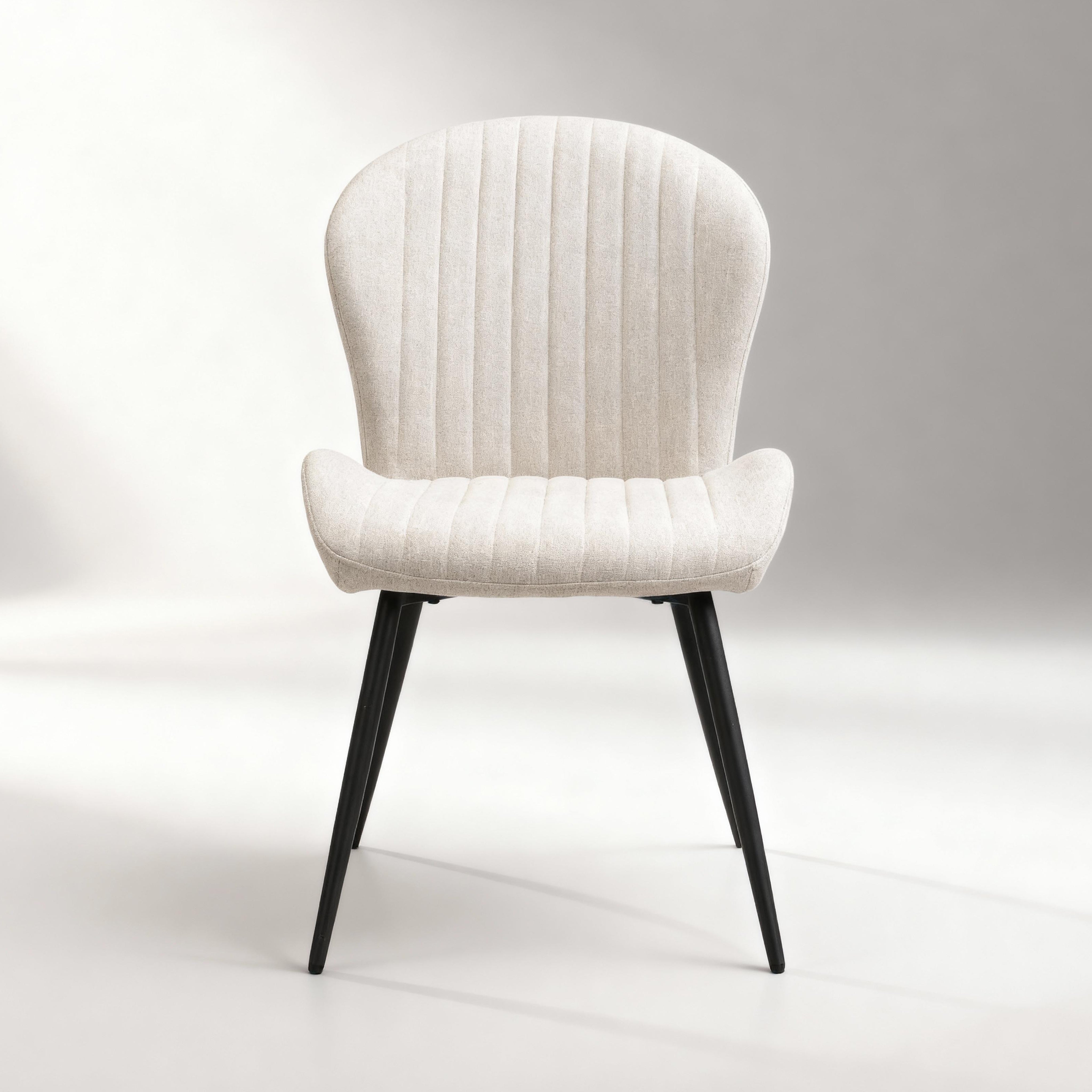 Dining Chairs Set of 2, Modern Dining Room Chairs Comfy Backrest Thick Upholstered Kitchen Chairs with Metal Legs,Beige.