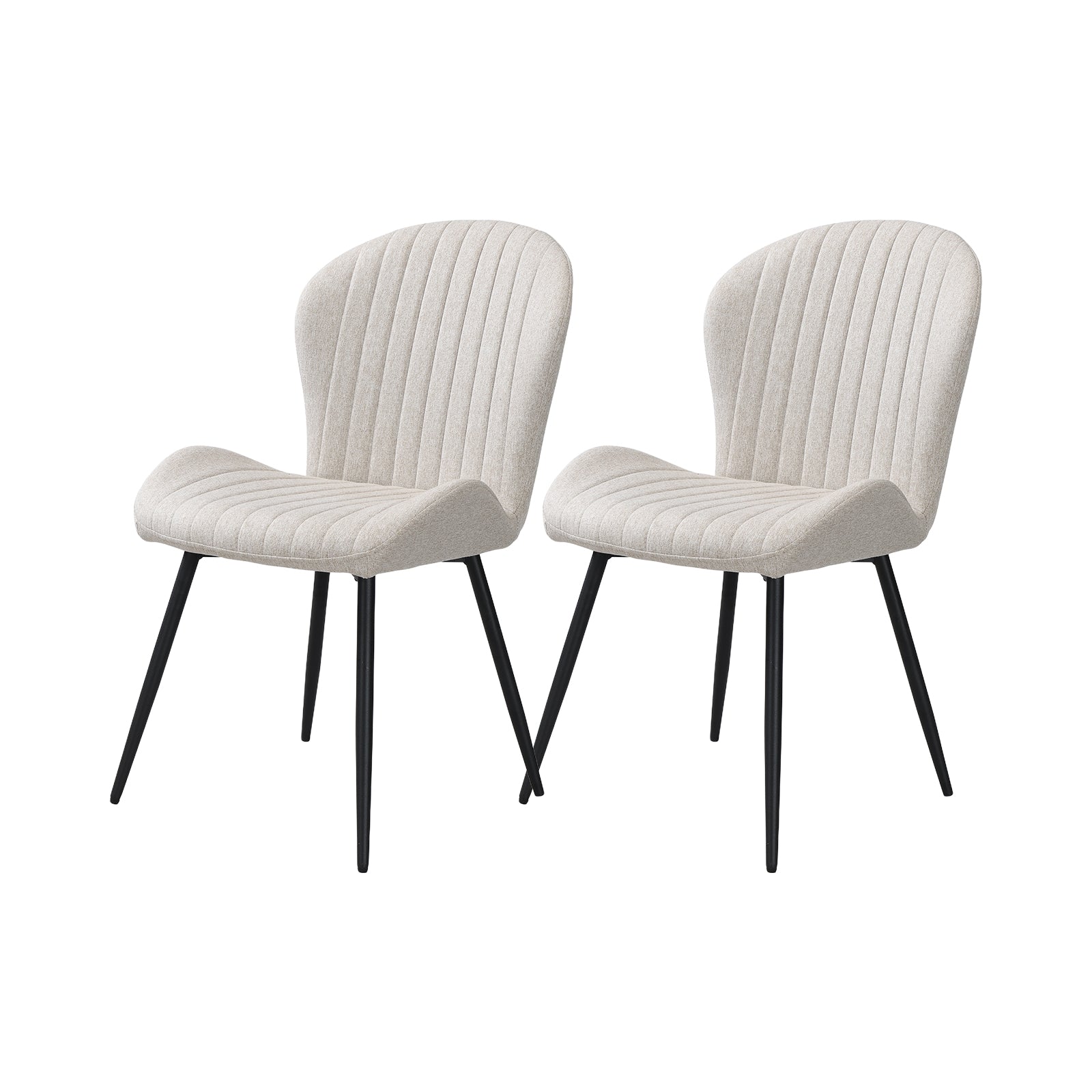 Dining Chairs Set of 2, Modern Dining Room Chairs Comfy Backrest Thick Upholstered Kitchen Chairs with Metal Legs,Beige.