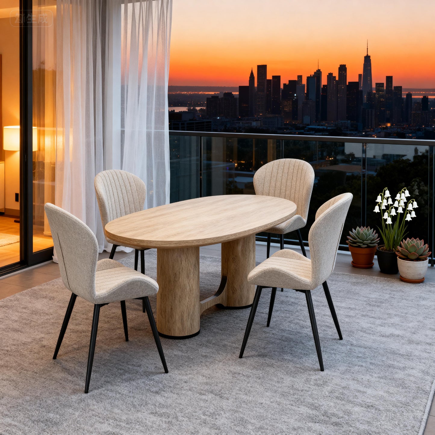 Dining Chairs Set of 2, Modern Dining Room Chairs Comfy Backrest Thick Upholstered Kitchen Chairs with Metal Legs,Beige.