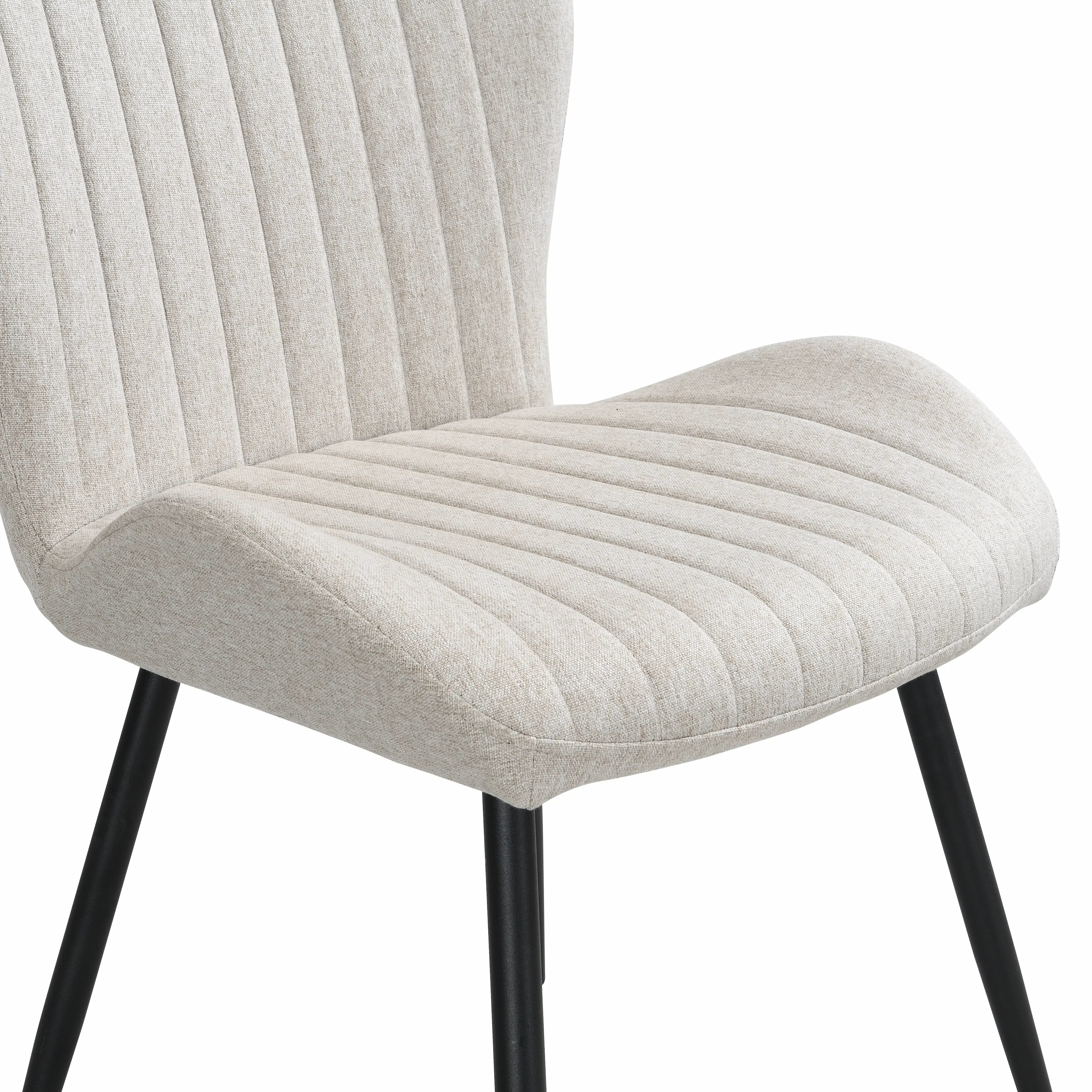 Dining Chairs Set of 2, Modern Dining Room Chairs Comfy Backrest Thick Upholstered Kitchen Chairs with Metal Legs,Beige.