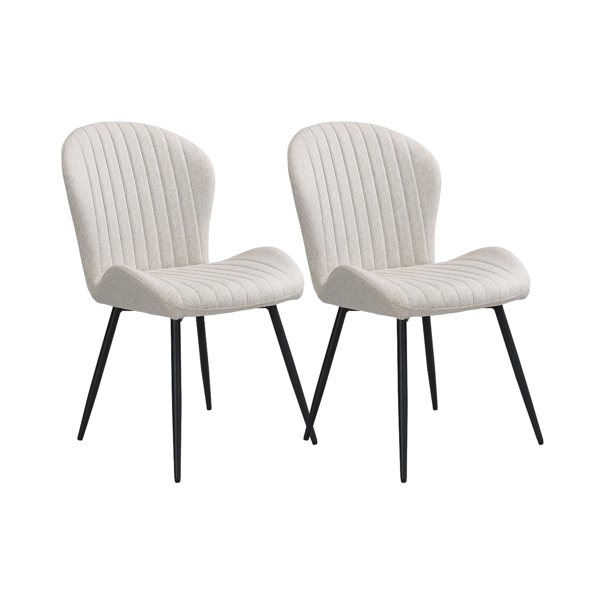 Modern Beige Fabric Dining Chairs (Set of 2) – JoyyeLife