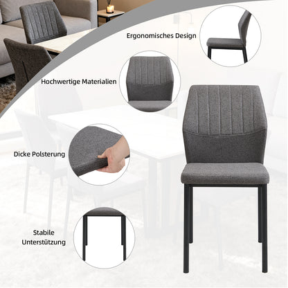 Ergonomic desk chair with contoured backrest and stable metal legs.
Durable dining chair with 150kg weight capacity and rust-resistant frame.