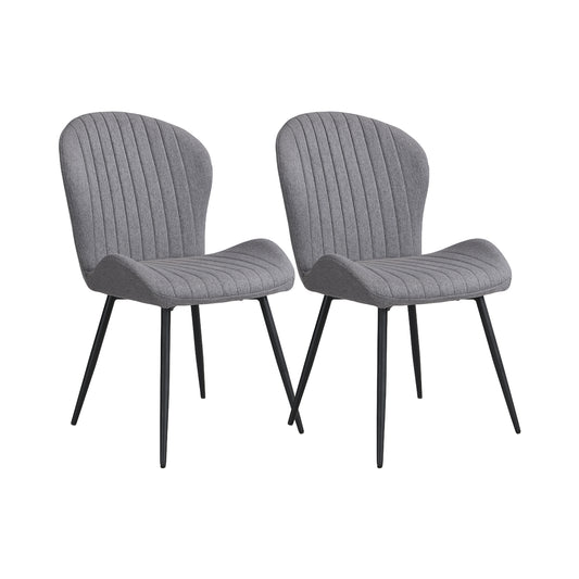 Dining Chairs Set of 2, Modern Dining Room Chairs Comfy Backrest Thick Upholstered Kitchen Chairs with Metal Legs,Gray.