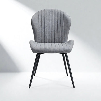 Dining Chairs Set of 2, Modern Dining Room Chairs Comfy Backrest Thick Upholstered Kitchen Chairs with Metal Legs,Gray.